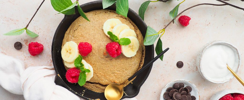 Baked oats met pindakaas en pure chocola