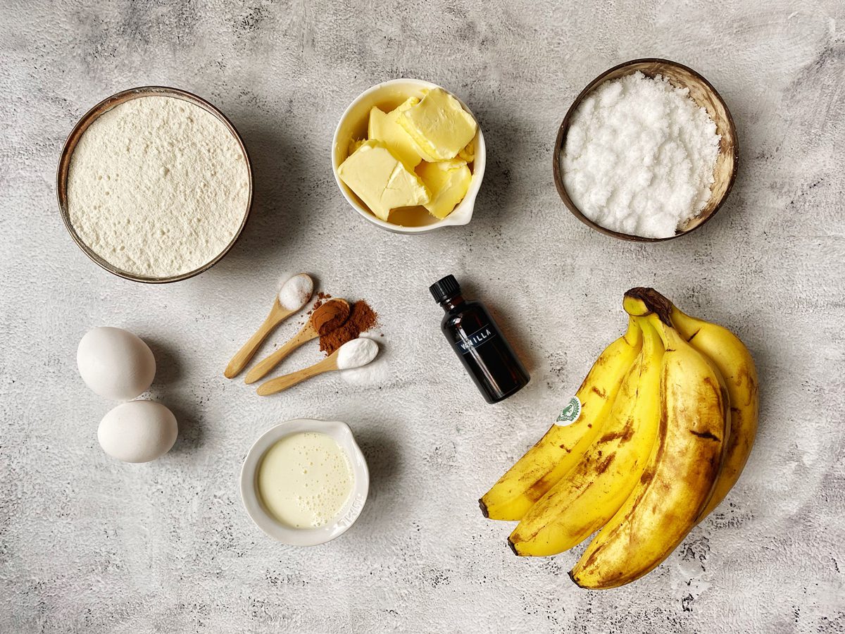 Ingrediënten voor bananenbrood