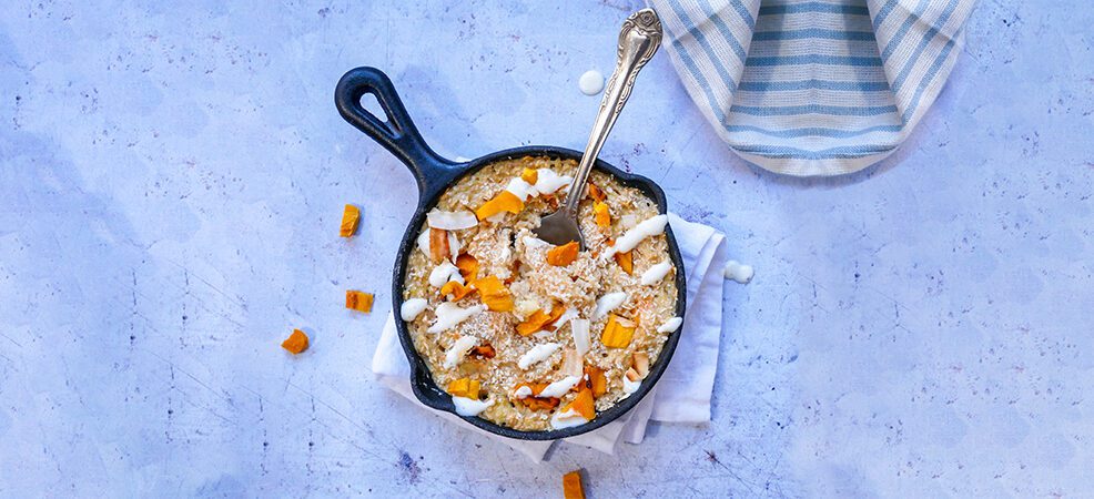 Baked oats met gedroogde mango