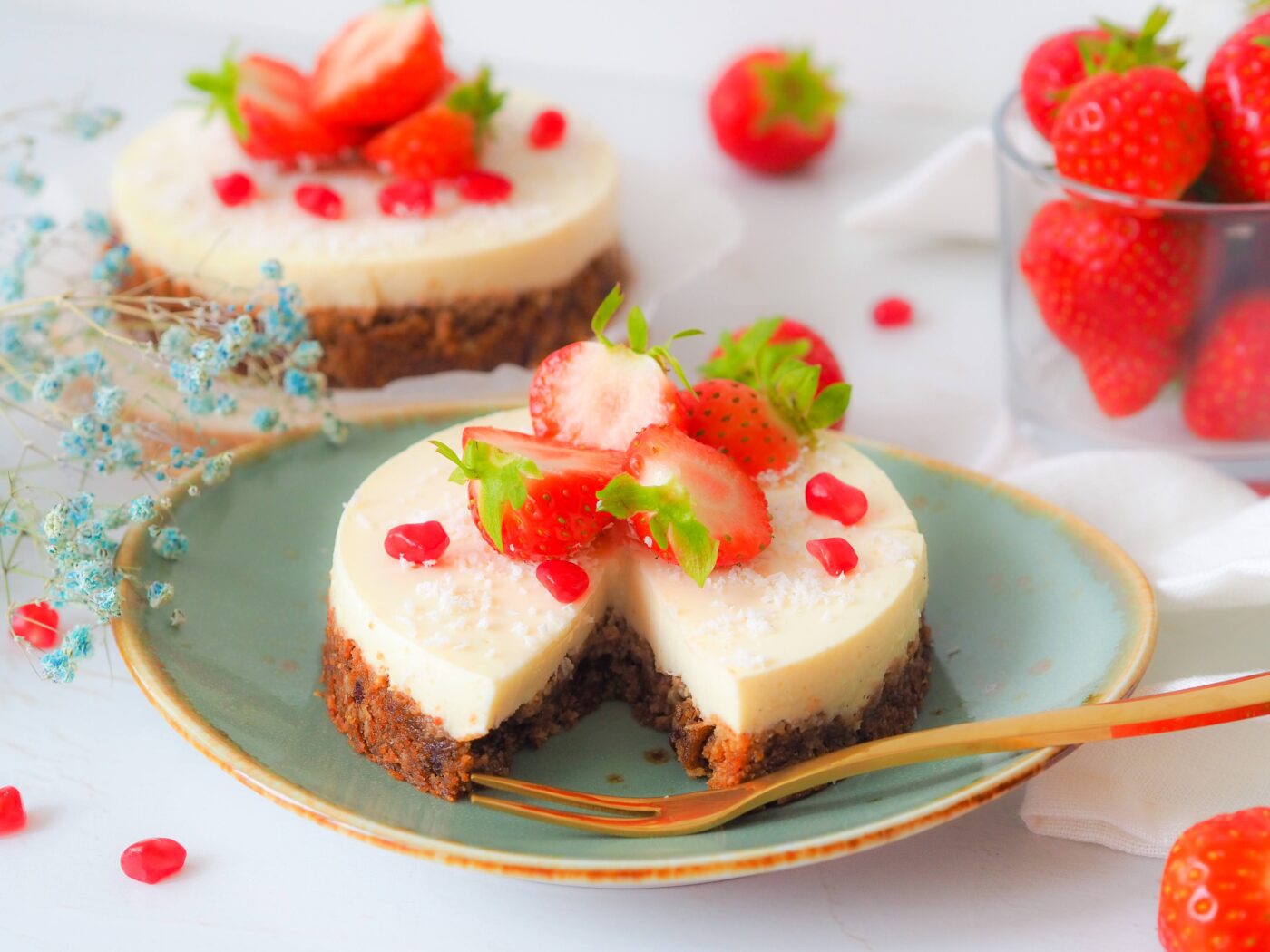 Vanille taartje met koekbodem