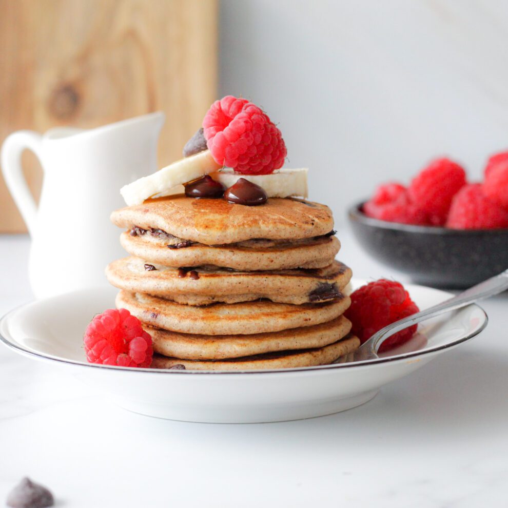 Glutenvrije pancakes met chocolade