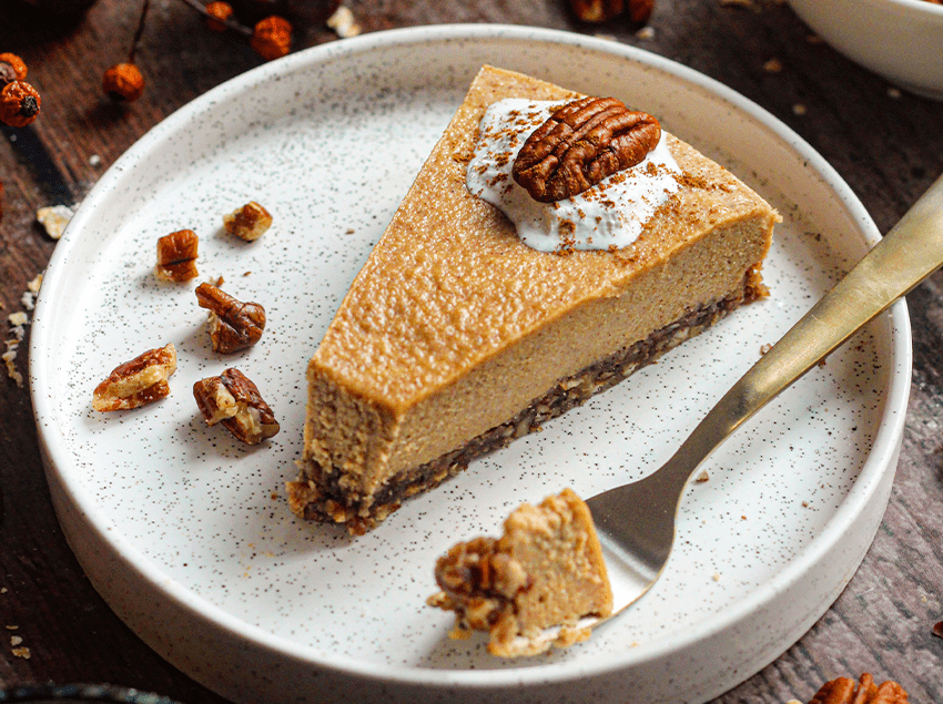 No-bake pecan pumpkin cheesecake