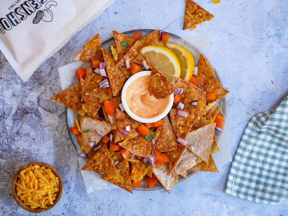 Tex Mex nacho’s met sriracha mayo