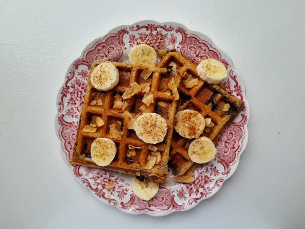 Wafels met bosbessen