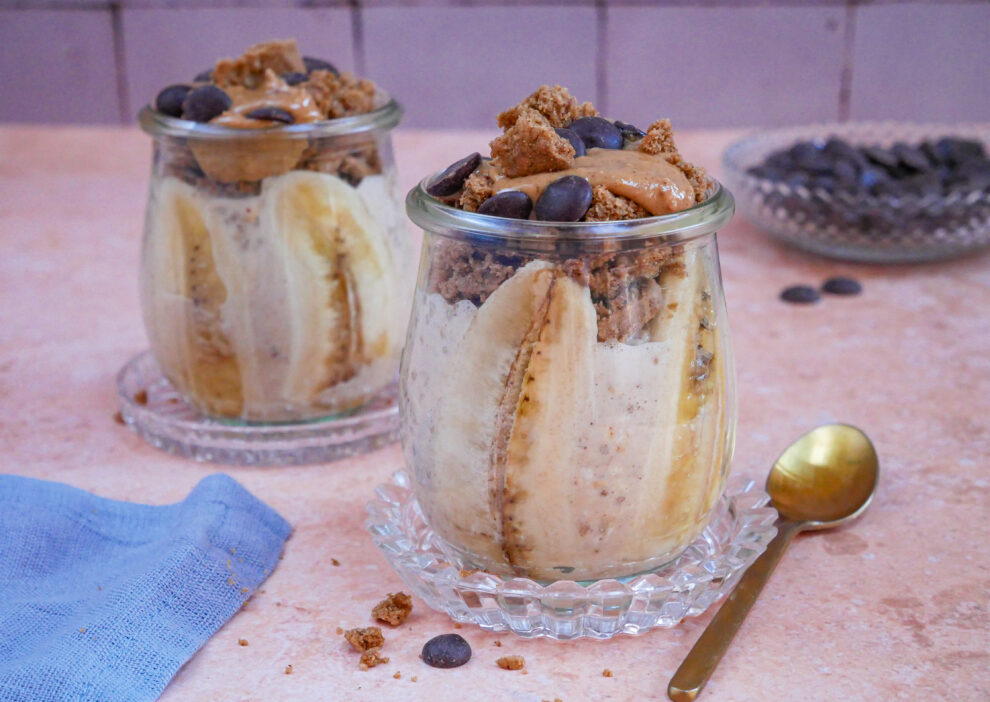 Speculaas overnight oats met banaan