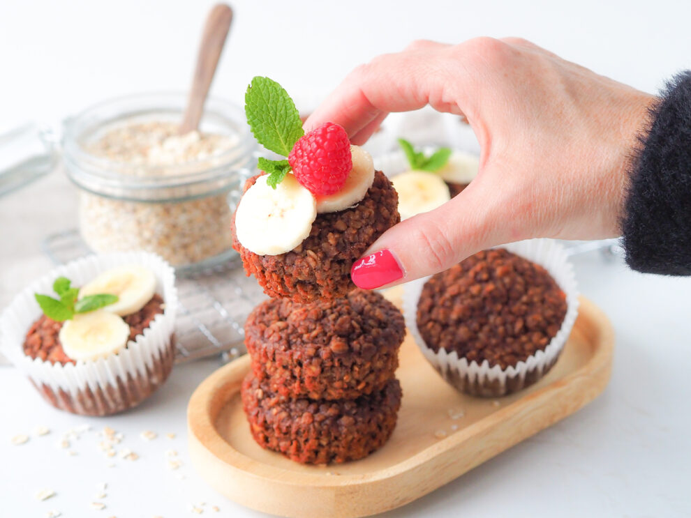 Chocolade banaan havermout muffins