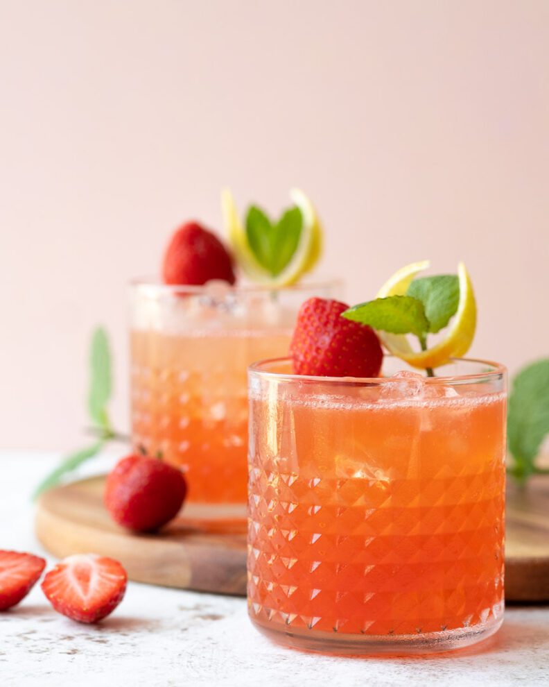 Aardbei gember cocktail