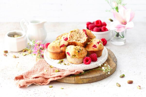 Gezonde ontbijtcupcakes met citroen en framboos