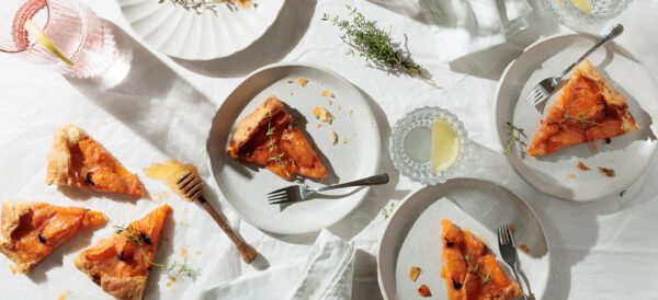 Galette met abrikozen, honing en tijm