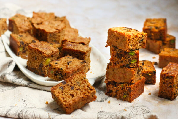 Suikervrije brookie met pistache en chocolate chips