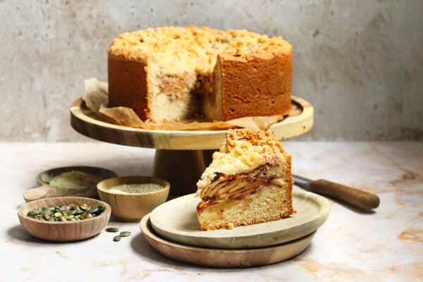 Suikervrije appeltaart met pompoenpitten