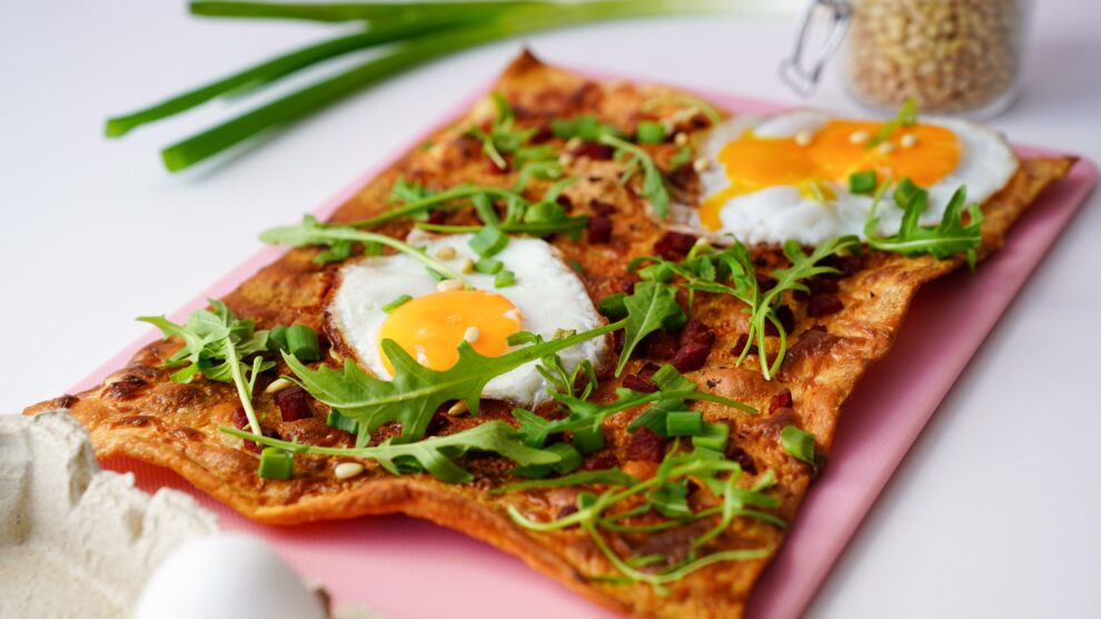 Plaattaart met spek & ei Plaattaart met spek & ei