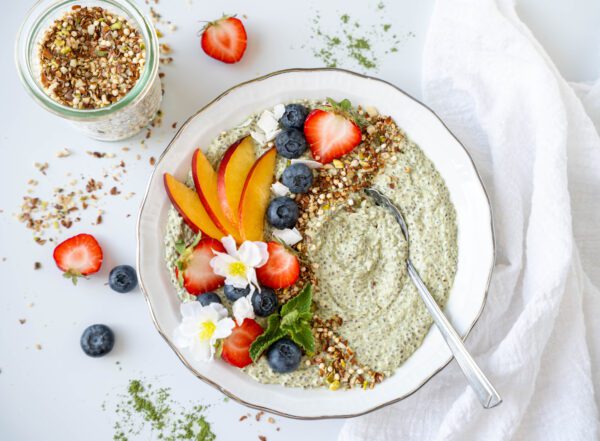 Matcha chiapudding