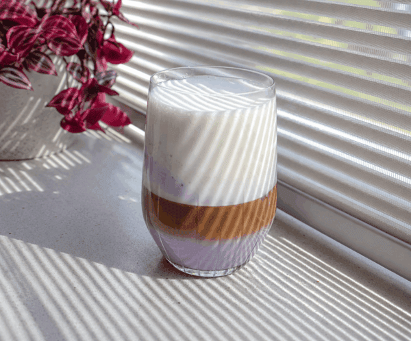 Iced ube latte