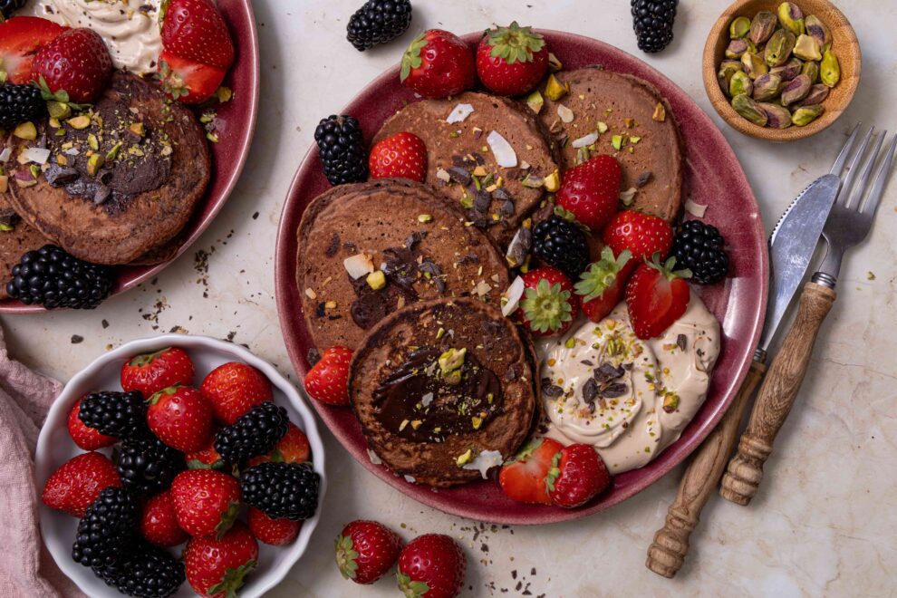 Double chocolate chip pancakes Double chocolate chip pancakes